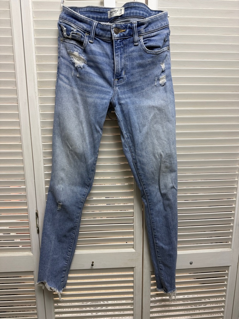 Abercrombie & Fitch Light Blue Distressed Skinny Jeans